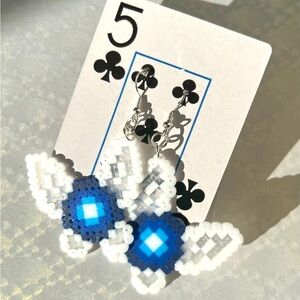 Navi Zelda Earrings | Handmade Mini Perler Bead Earrings